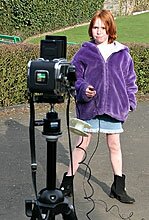 Northwood Park : a park user makes her photographic self-portrait in the newly-refurbished park.
